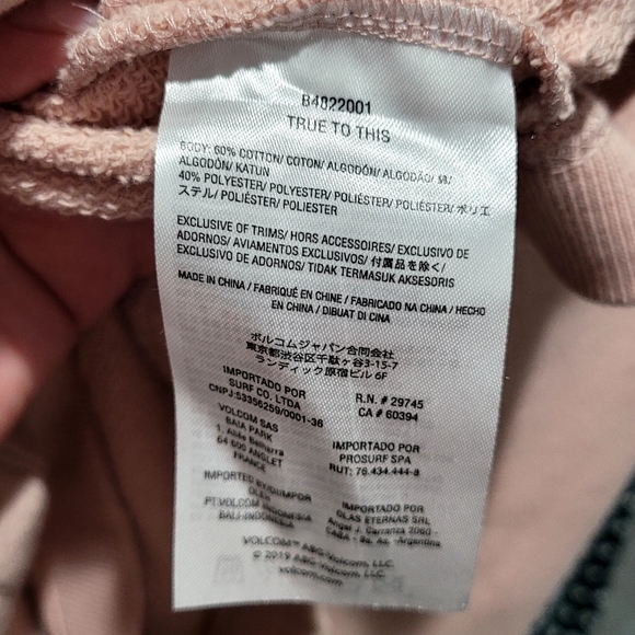 Volcom Light Pink Zipper Hoodie Size Medium - Picture 6 of 10